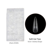 Emigel - Soft Stiletto Shape Nail Tips - Pack of 600 Pcs